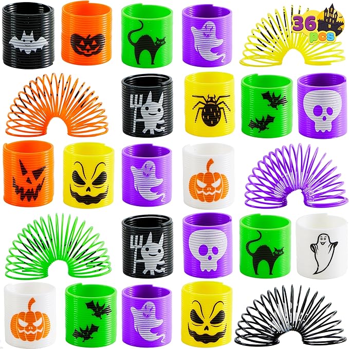 36 PCS Halloween Coil Spring Toys for Kids, Mini Magic Springs for Halloween Party Favors, Stress Coils Fidget Toy for Trick or Treat Goodie Bag Fillers, Students Classroom Game Prizes