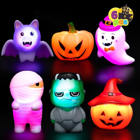 6 Pcs Halloween Light-Up Bath Toys ,Halloween Theme Toys Flashing LED Light Floating Bathtub Toys for Baby,Toddler Water Tub Games Swimming Pool Party