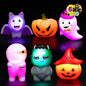 6 Pcs Halloween Light-Up Bath Toys ,Halloween Theme Toys Flashing LED Light Floating Bathtub Toys for Baby,Toddler Water Tub Games Swimming Pool Party