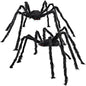 2 Pack 5 Ft Halloween Outdoor Decorations Hairy Black Spider, Scary Giant Spider, Fake Large Haunted House Props, Halloween Yard Lawn Decorations Party Indoor Decor