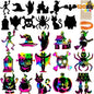 72 Pcs Halloween Rainbow Scratch Art Crafts for Kid, Halloween Party Favors, Scratch Off Paper with 18 Designs for Party Supplies, Classroom Activities Game Goodies Gifts