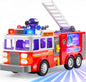 LED Fire Truck Toy for Toddlers - LED Projections & Sirens, Bump and Go Fire Engine Trucks with Mode Switch & Volume Control, Boys&Girls Firetruck, Kids Birthday