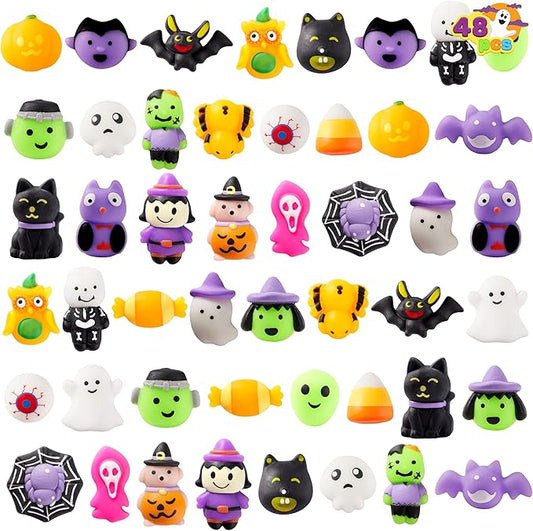 24 Pcs Halloween Mochi Squishy Toys, Halloween Classies Character Squishy Toys for Halloween Christmas Party Favors, Boys & Girls Birthday Gifts, Classroom Prize, Goodie Bag