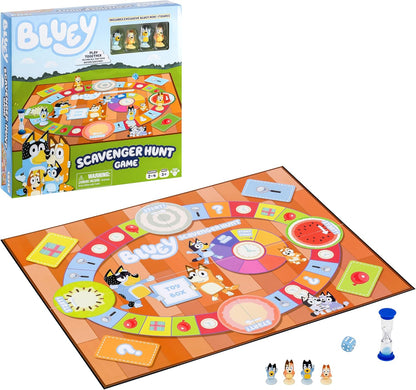 Bluey Scavenger Hunt Board Game, Cooperative Play with 4 Exclusive Mini-Figures