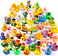 15 Pcs Rubber Ducks, Random Assortment Ducks Bulk with Mesh Carry Bag, Mini Rubber Duckies for Baby Bath Toys, Kids Toddler Summer Pool Toys Birthday Gifts Party Favors
