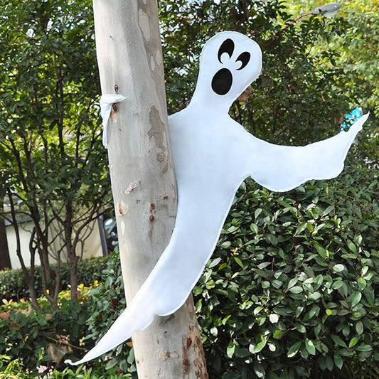 Halloween Tree Wrap Ghost Decoration Outdoor, Cute Ghost Design Decorations for Halloween Lawn, Tree, Party Supplies
