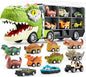 13 in 1 Dinosaur Toys for Kids 3-5, Dinosaur Truck with 12 Pull Back Cars, Birthday Gifts Toys for 3 4 5+ Year Old Boy, Transport Carrier Truck for Toddlers, Christmas Great Gifts for Grandkids