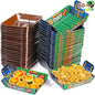 48 PCS Football Party Trays, Disposable Paper Plates and Bowls for Birthday Party Supplies, Tableware Carnival Decorations (9.5" X 8")