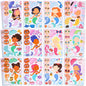 36 Pcs 9"x6" Mermaid Make a face Stickers for Kids, Make Your Own Mermaid Sticker Sheets, Party Favors Kids Crafts, Goodie Bags Stuffers, Classroom Rewards