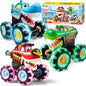 3 Pack Monster Truck Toy - Motion Activated Light-Up Cars for Toddlers - Monster Treads Lightning Wheels - Baby Toy Trucks - Press & Go Cars for Kids Boys Birthday Gifts for Christmas