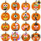 16 Packs Halloween Pumpkin Decorating Stickers Foam Craft Kit, Halloween Party Favors for Kids, Party Supplies Arts Activities, Jack O Lantern Face Sticker School Games Gifts