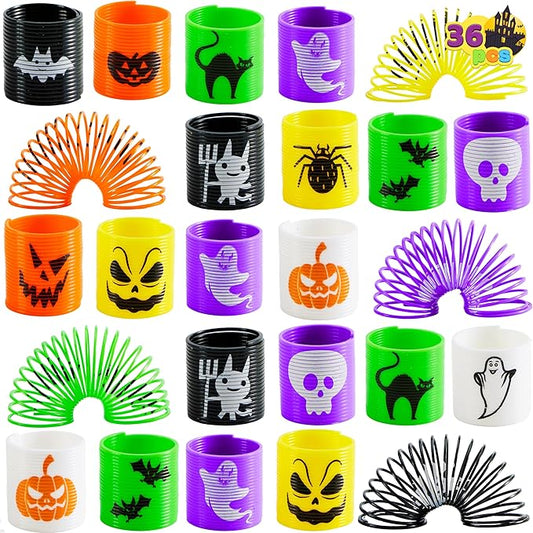 36 PCS Halloween Coil Spring Toys for Kids, Mini Magic Springs for Halloween Party Favors, Stress Coils Fidget Toy for Trick or Treat Goodie Bag Fillers, Students Classroom Game Prizes