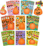 24 Pcs Halloween Pumpkin Decorating Stickers, Party Favor for Kids, Art Crafts Party Supplies, Pumpkin Face Sticker with 8 Designs, Halloween Treats Classroom Activities Games