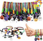 60 PCS Halloween Zipper Bracelets Bulk Set, Friendship Zipper Wristbands for Kids Gift, Halloween Trinkets, Goodie Bag Fillers, Classroom Prizes