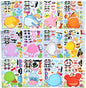 36 Pcs 9"x6" Sea Animals Make a face Stickers for Kids, Make Your Own Ocean Animals Sticker Sheets, Party Favors Kids Crafts, Goodie Bags Stuffers, Classroom Rewards